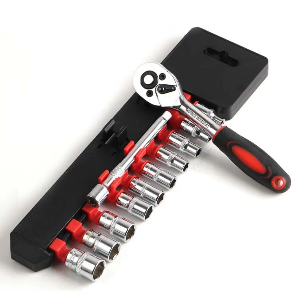 12pcs 1 4 DR Ratchet Wrench Socket Spanner Set Hardware Vanadium Chrome vanadium Steel Repairing Kit