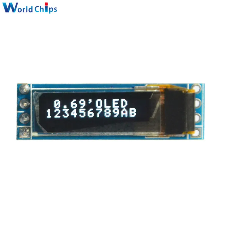 

0.69 inch 96x16 OLED Display Module White Display 0.69" SSD1306 LCD Screen Control Board for Arduino 3-5.5V IIC Interface