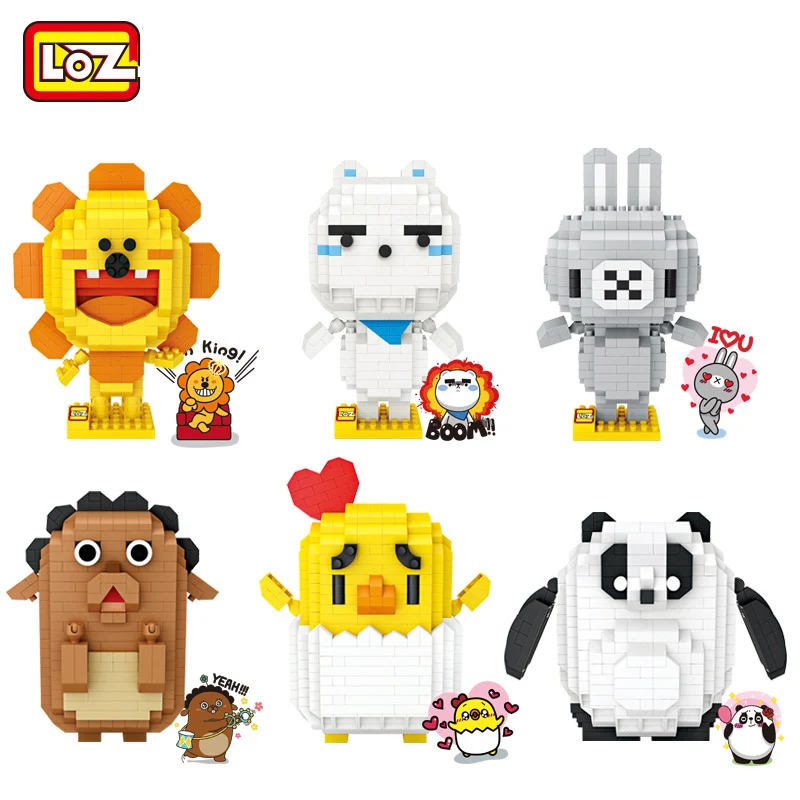 

LOZ Diamond Blocks Lion Bear Bricks Building Blocks Rabbit Cow Chick Panda LOZ Blocks set Constellation 9562 9263