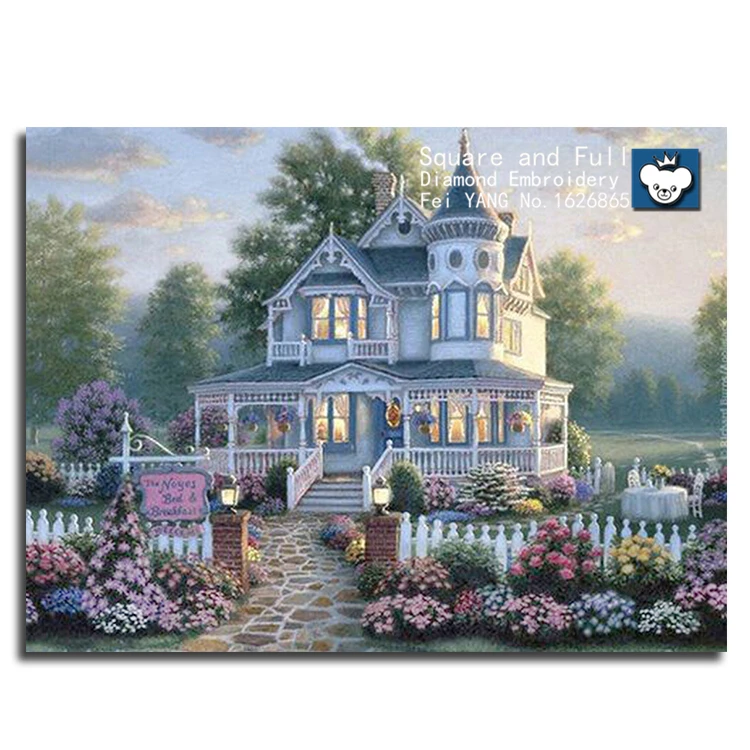 

Mural picture of rhinestones in moscow Scenic Gardens Castles Dmc diamond mosaic pattern diamond embroidery painting 5D Beadwork