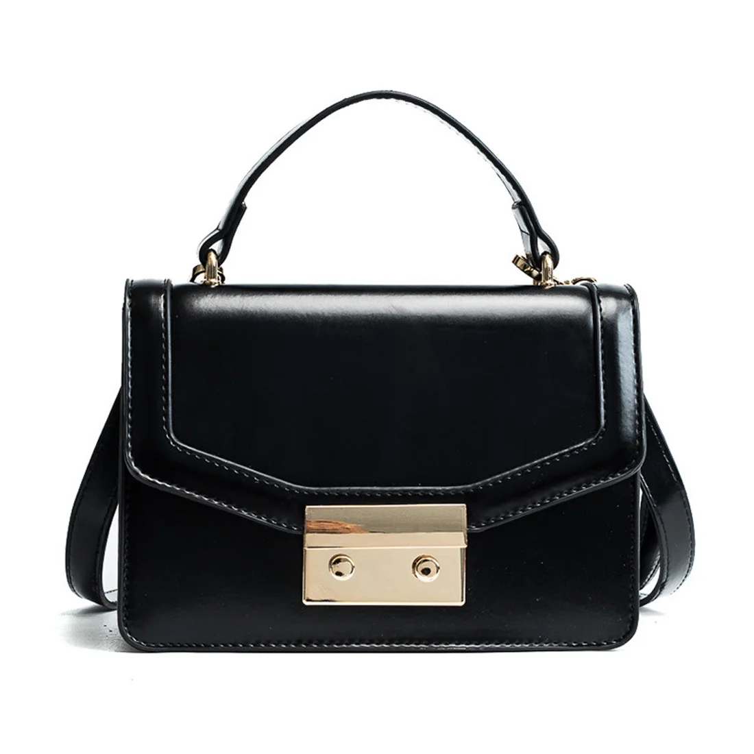 

Famous designer Patent leather women handbags Retro ladies crossbody /shoulder bags metal buckle solid small flap bags bolsa