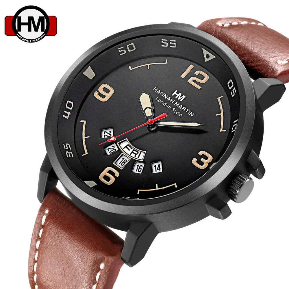 

Top Luxury Male Leather Quartz WristWatch Men Fashion Casual Military Date Clock Original Sport Relogio Masculino Wrist Watch