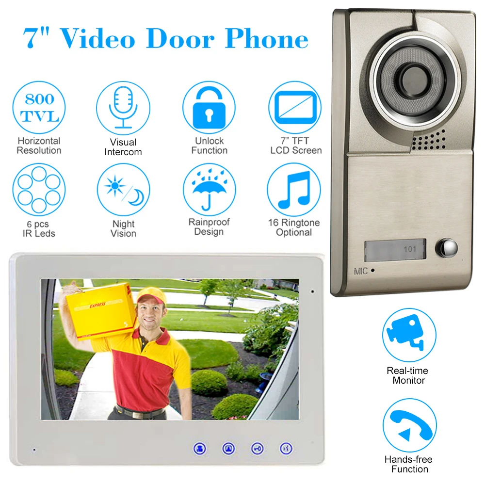 CUSAM 7 &quotLCD 800TVL видео домофон система непромокаемый дверной звонок разблокировка