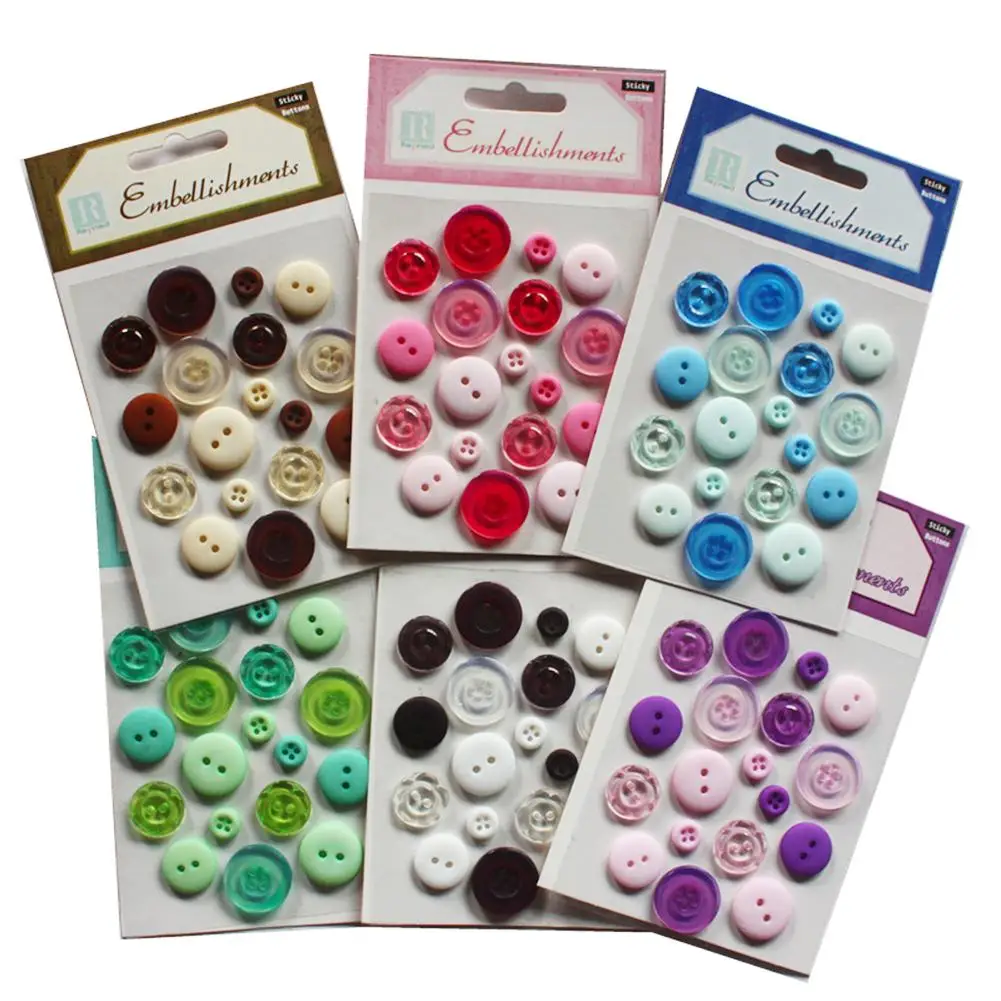 1 Card of DIY Button Photo Album Scrapbook Planner Card Making