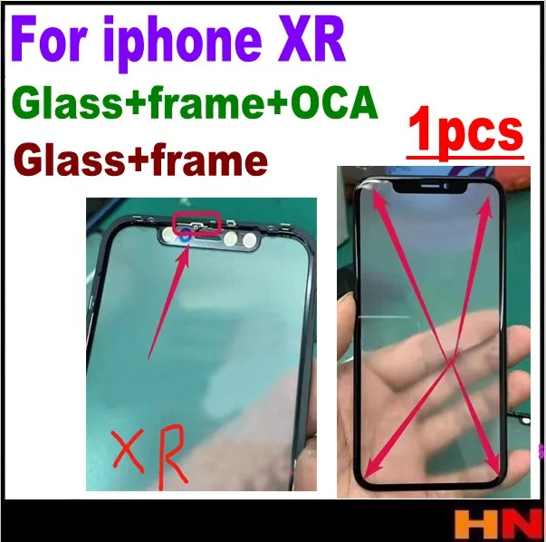 1 шт. холодное нажатие Переднее стекло экрана с рамкой OCA для iphone XR 5,8 ремонт черный Замена