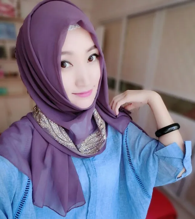 Мусульманские шарф жемчужный шифон Золотой Длинный шарф Хуэй женский шарф хиджаб#8140