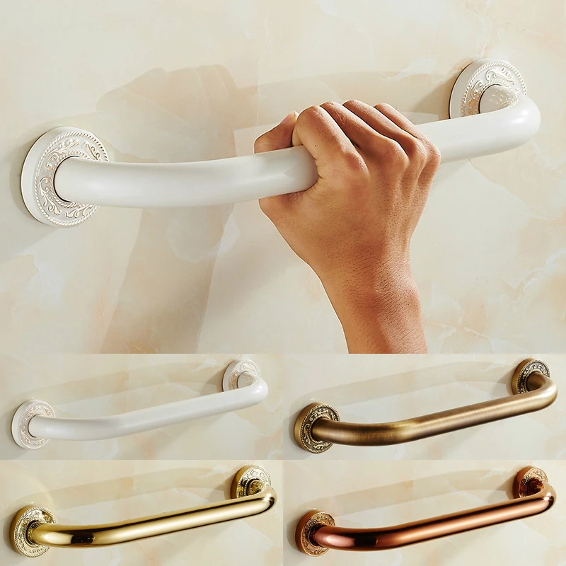 European Gold Polished Ivory White Arm Rest Safety Handle Solid Brass Grab Bar Toilet Seat Wall Mount Bathroom Accessories gr01 European Gold Polished Ivory White Arm Rest Safety Handle Solid Brass Grab Bar Toilet Seat Wall Mount Bathroom Accessories gr01
