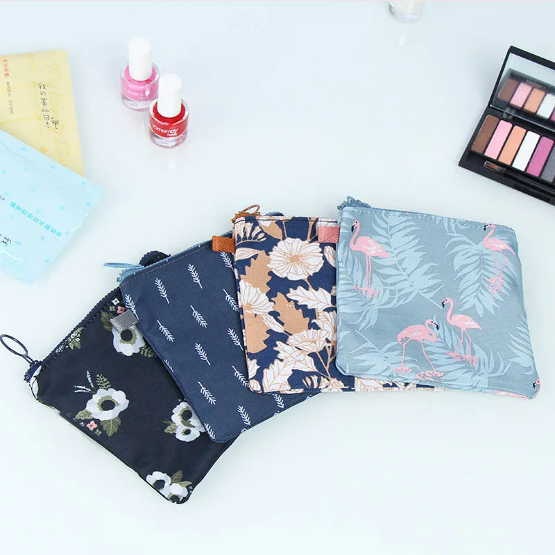 

13*13c m Multifunction Waterproof Zipper Bag Sanitary Pad Credit Card Organizer Cosmetic Holder Household Organization