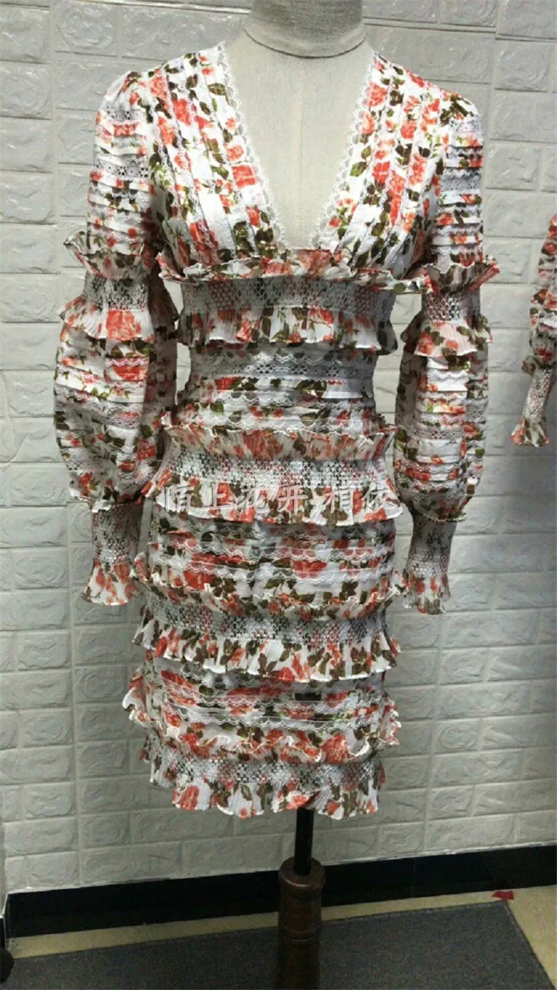 Summer Dress 2019 Women White Long Sleeve Boho Lace Embroidery Pattern Mini  Dress Vestidos (7)