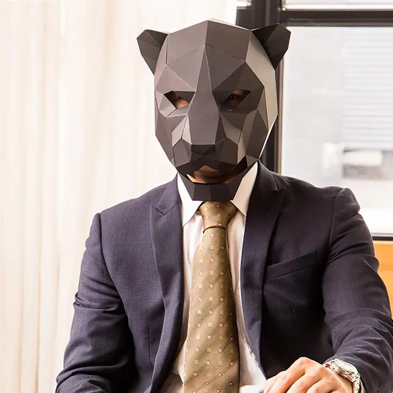 

Creative Handwork Animal mask cat Paper Matrix Cosplay 3D DIY Mask Fancy Ball Party Halloween Man Women Children Fancy Best Gift