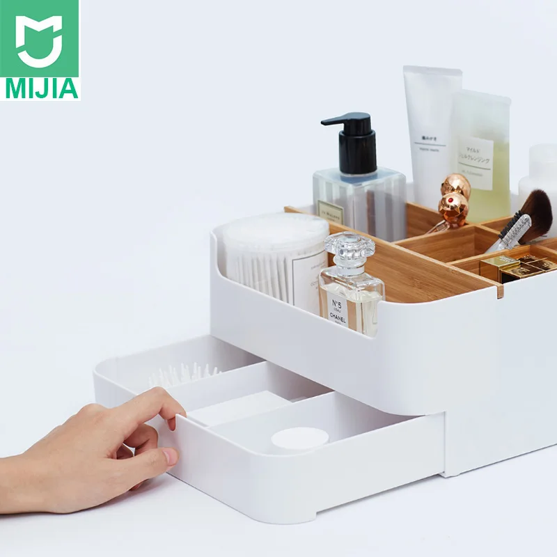 

Original Xiaomi Mijia Bamboo fiber removable storage box, partition design, cosmetic storage box, portable toilet box
