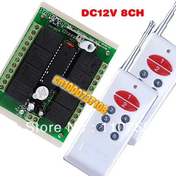 

DC12V 8 channel rf radio switch wireless transmitter and the receiver led rf controller and wifi wireless intelligent remote