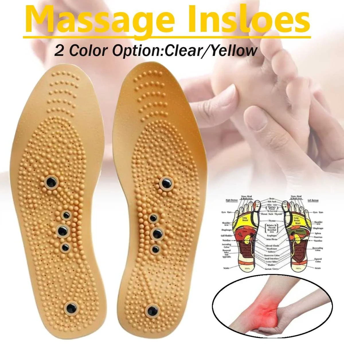 

Magnetic Insoles Pads For Shoes Men Women Promote Blood Circulation Foot Magnet Health Care Therapy Massage Shoes Insole Soles