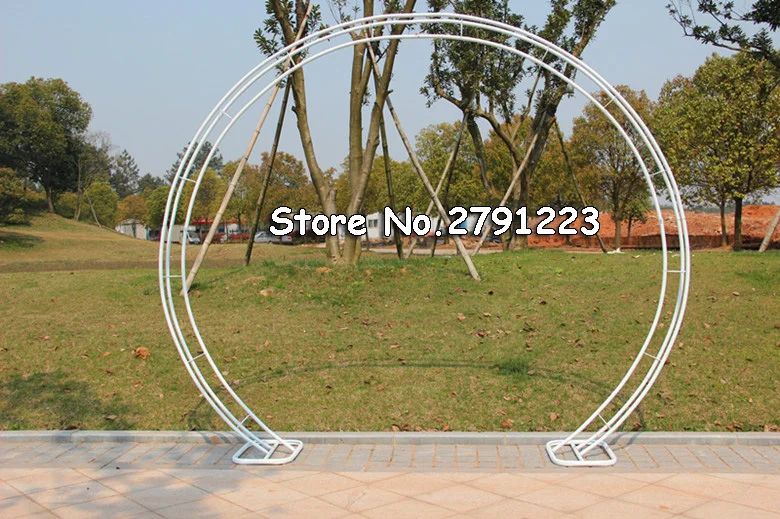 

Free shipment Round Arch White Metal Arch Centerpiece for Wedding Decorations Party Event Decoration-2.3m Tall*2.6m Wide