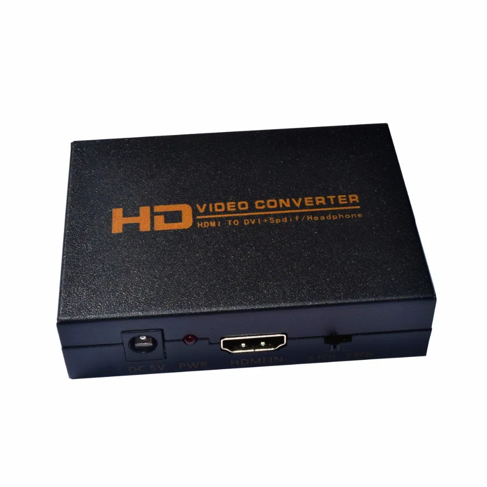 

HD 1080P Audio Splitter HDMI to DVI + SPDIF Headphone Video Converter for TV Projector Monitor DTS AC3 PCM LPCM ETC PCM Audio