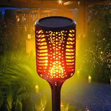 99LED Солнечный садовый газон свет пламени факел свет вилка свет настенный светильник наружное украшение сада ландшафтный свет