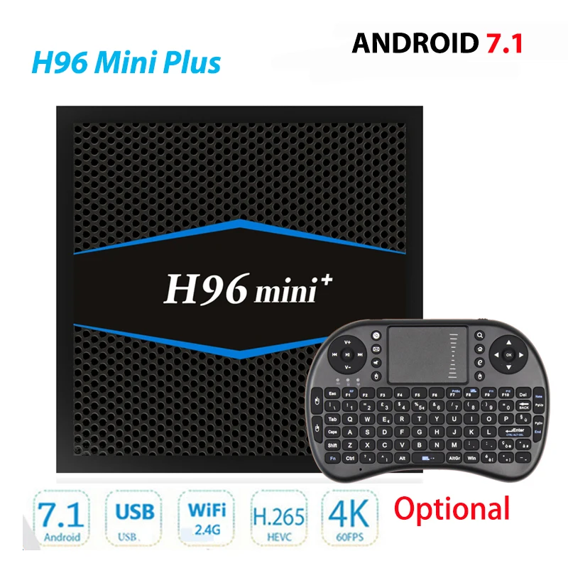 

Original H96 Mini Plus Android TV Box Android 7.1 Amlogic S905W 2GB+16G Set Top Box 2.4G Wifi HDMI 2.0 3D H.265 4K Media Player