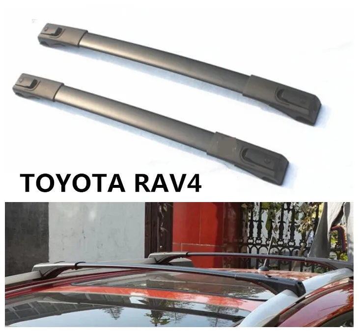 سقف رفوف عبر رف الأمتعة بار لتويوتا RAV4 2013 2014 2015 2016 2017 2018 عالية الجودة سبائك الألومنيوم سيارة ملحقاتها