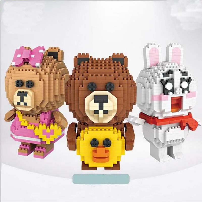 

Brown & Bear Bunny Cony Small Granule Plastic Building Blocks DIY Adult Educational Toys Free Shipping