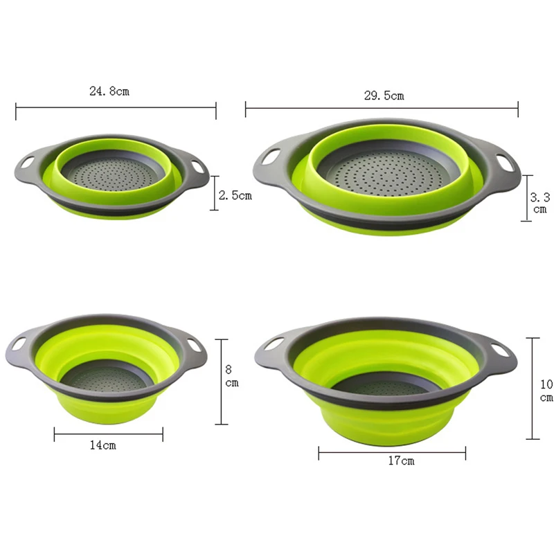 Складная корзина для слива дуршлаг для фруктов и овощей корзина для мытья сетчатый фильтр складной Слив с ручкой кухонные инструменты для хранения