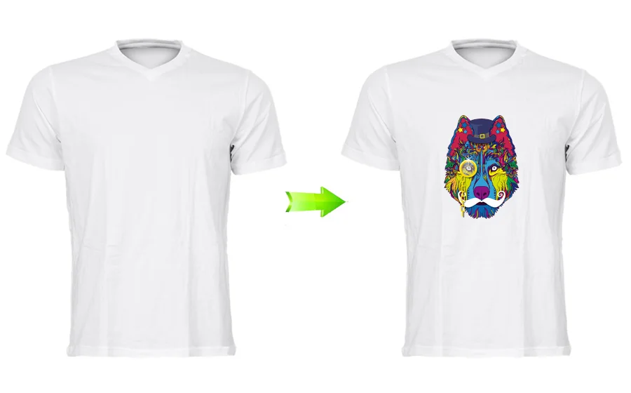 4Patches A-level Washable Heat Transfer Iron Stickers Wolf Patch Decoration Appliques for Clothes T-shirt 25x18.2cm