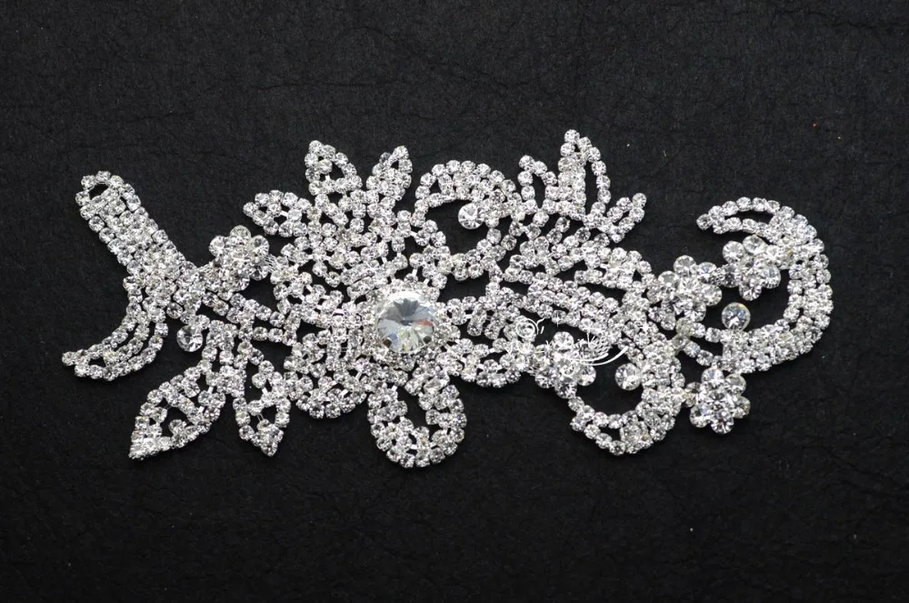 1 pcs Wedding Costume Dress Applique Crystal Rhinestone Sewing On D2645