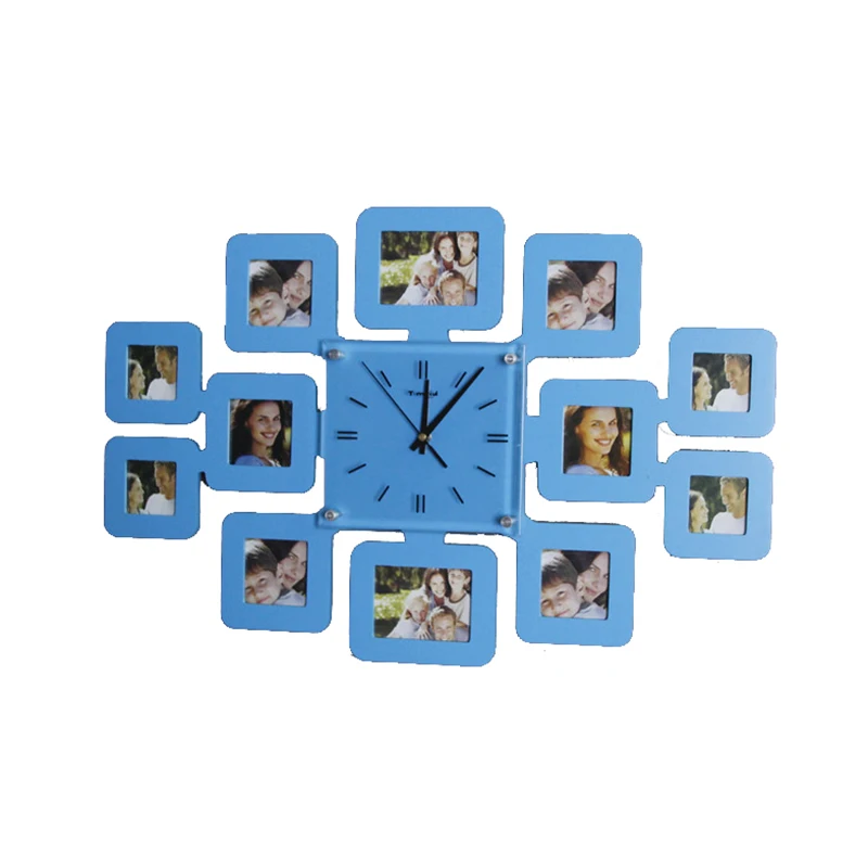 

Hot Wood Photo Frame Clock Creative Home Crafts Clock Wall Decoration Clock Simple Modern Wall Clock Home Decoration Accessories