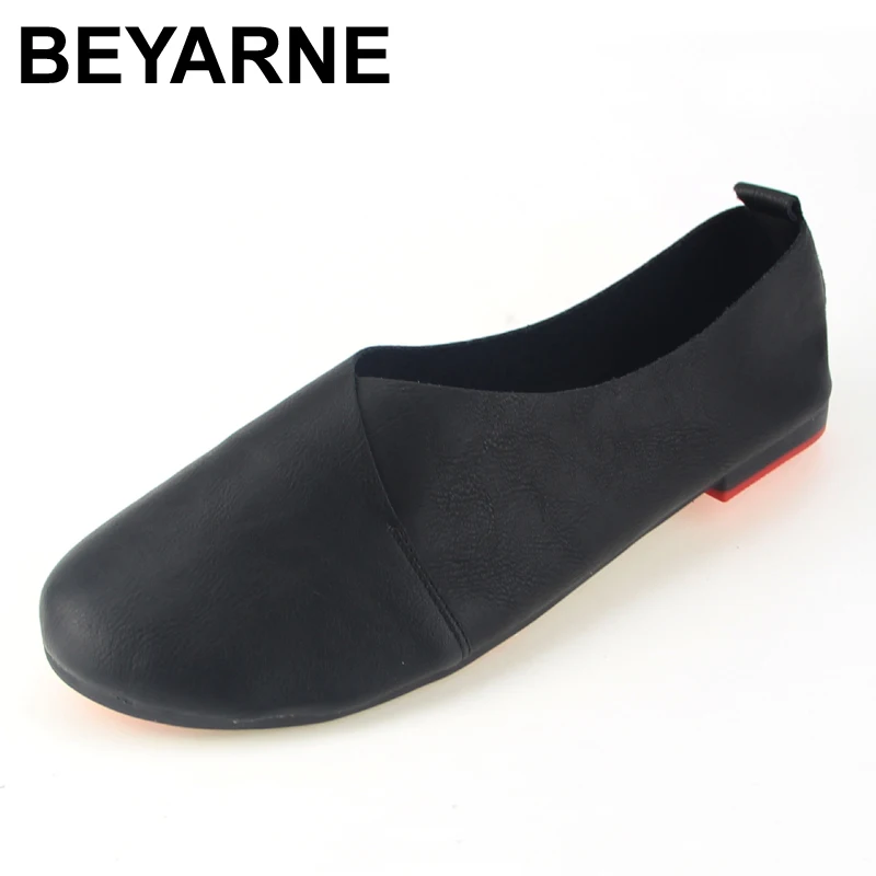 

BEYARNE/оригинальная Винтажная обувь ручной работы; Брендовая женская обувь из натуральной кожи на плоской подошве; Повседневная модная женская обувь с закрытым носком