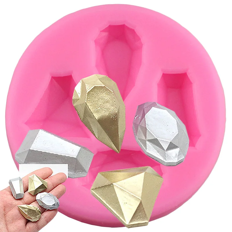 

Gem Diamond Shaped Fondant Cake Chocolate Tools Candy Silicone Mold Resin Clay Cake Decorating Tool Sugarcraft Baking Moulds