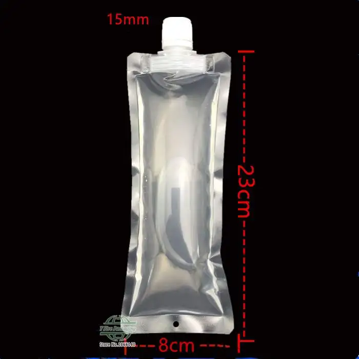

8*23cm 250ml Jelly Juice Liquid Clear PE Poly Spout Packing Bag Drinking Milk Shampoo Plastic Spout Bag 200pcs/lot Free shipping