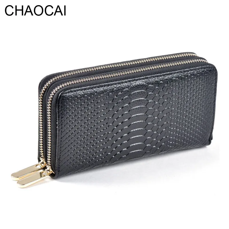 Leather Clutch Wallet With Zipper