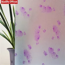 Фиолетовый сливовый узор без клея Электростатическая пленка «замороженное стекло» спальня ванная раздвижная дверь Солнцезащитная непрозрачная ПВХ пленка для окон