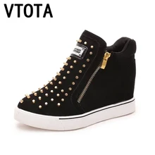 VTOTA Platform Shoes Woman Canvas Shoes Woman Increased Rivet Chaussures Femmes Fashion Tenis Feminino Casual Women Shoes A77