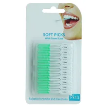 40 шт межзубная зубная нить с держателем эластичная Массажная резинка зубочистка