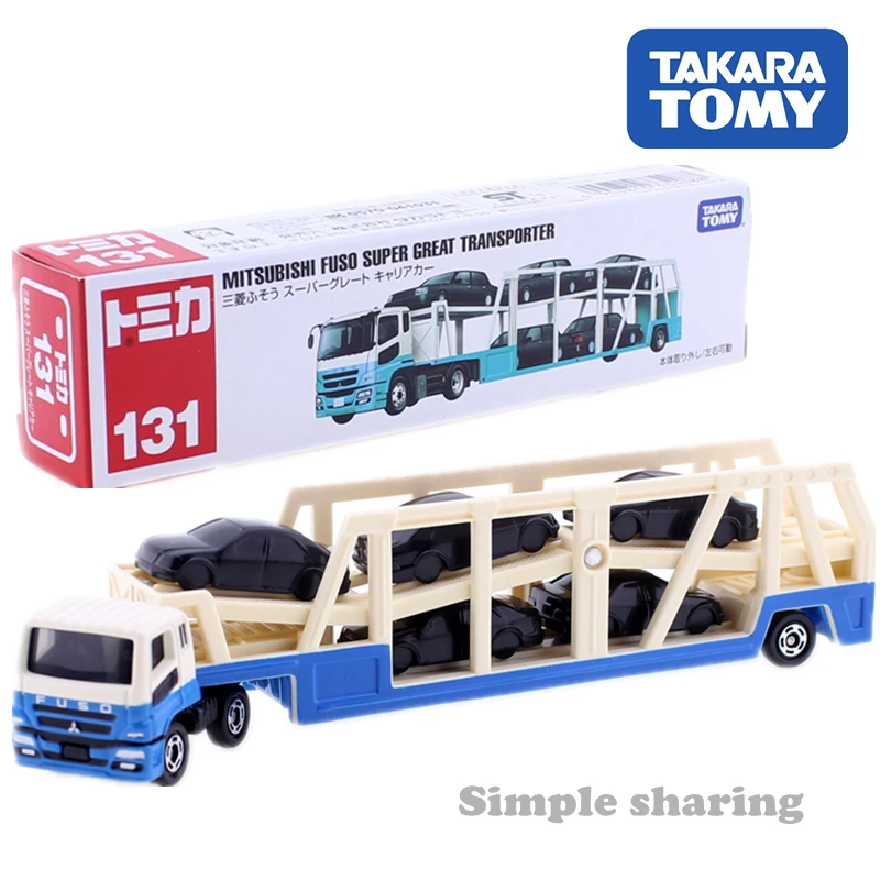 Длинный тип TOMICA NO. 131 MITSUBISHI FUSO супер большой транспортер грузовик TAKARA TOMY литый под