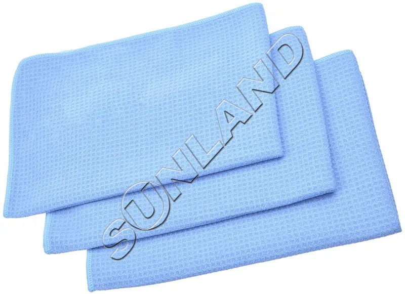 Sinland 320gsm полотенце для рук из микрофибры с вафельным плетением, набор кухонных полотенец для сушки посуды, набор s, набор из 3 синих полотенец 16InX24In