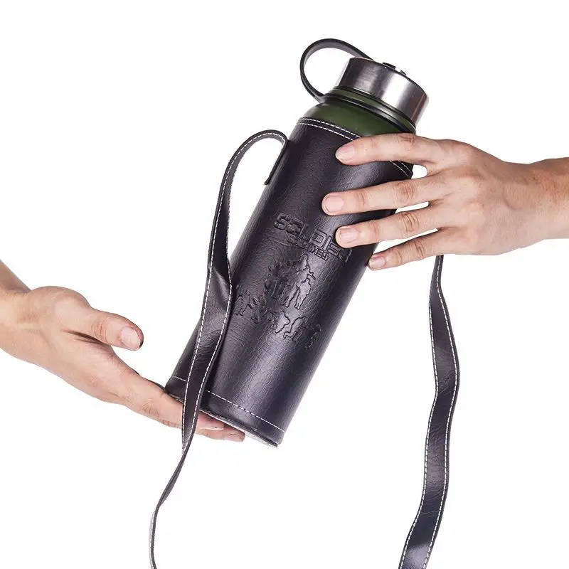 UPORS 800/1100ml термос Нержавеющая сталь вакуумная фляга с переносной чехол Портативный для отдыха на открытом воздухе Изолированная бутылка для воды