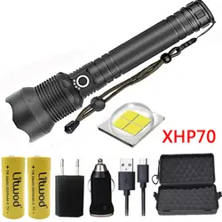 LitwodZ20 + 1282 CREE оригинальный XLamp XHP70 и XHP50 высокий мощный тактический светодиодный фонарик torch light 18650 26650 фонарь на батарее