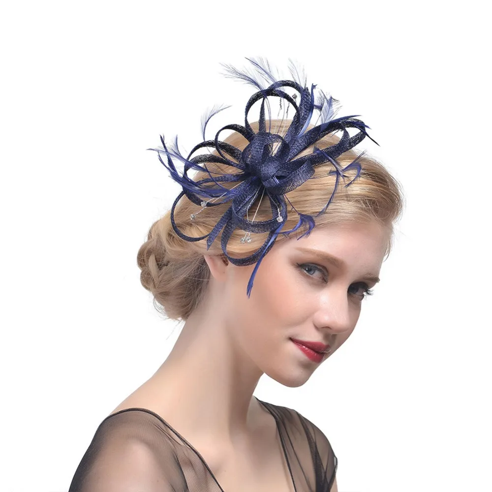 

Bridal Feather Fascinators Wedding Hair Clip Elegant Cocktail Party Fascinator Hat Pillbox Headband