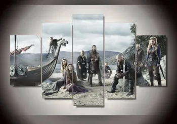 

5 Piece TV Series Vikings Poster Modern Home Wall Decor Painting Canvas Art HD Print Painting Canvas Wall Picture For Home Decor