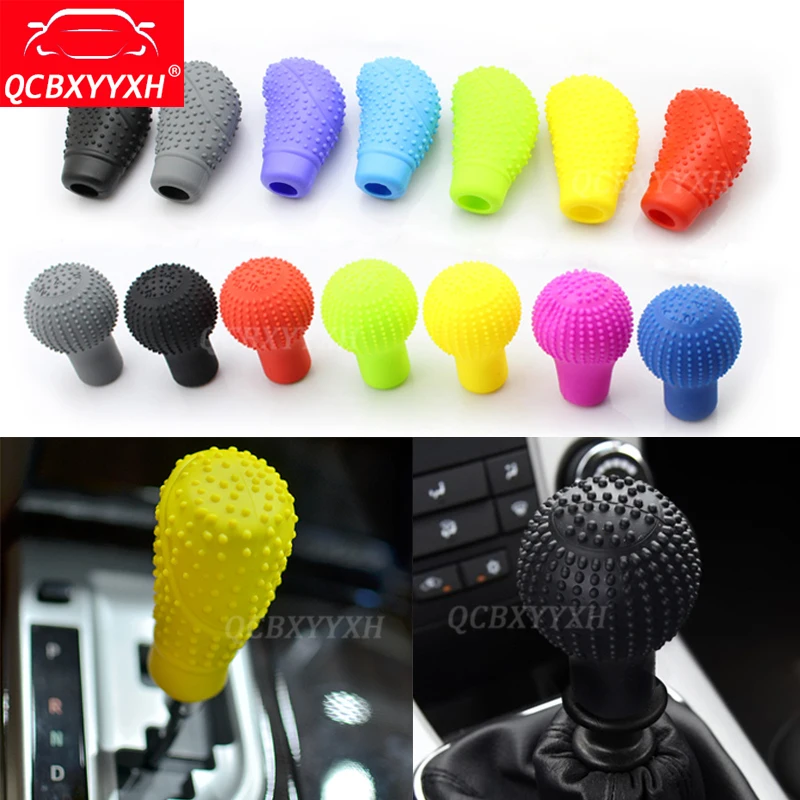 

QCBXYYXH Car-styling silica gel Floating-point Antiskid Roundness Dustproof Protective Lever Knob Cover Auto Gear Shift Collars