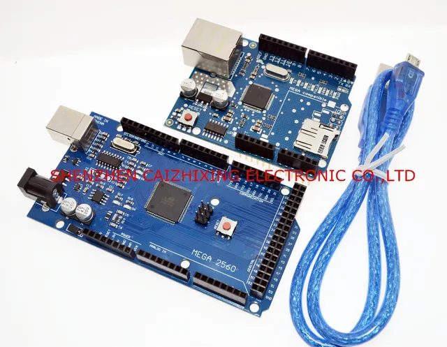 $US $12.91  Free shipping  Ethernet W5100 network expansion board SD card Shield for arduino with Mega 2560 R3 