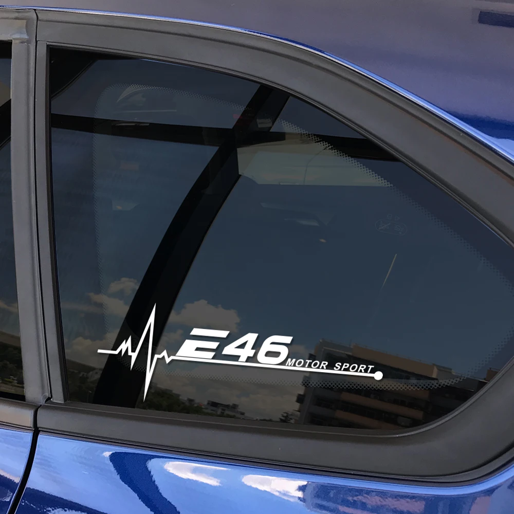 

2PCS/Lot 20*7CM Car Side Window Stickers For BMW E46 3 Series Captivating Auto Window Decor Reflective Car Accessories Styling