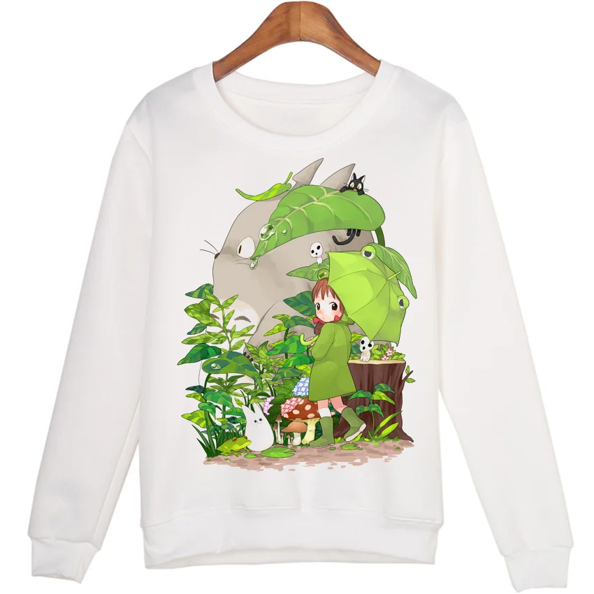  Casual 3D Sweatshirt Women Winter Clothing Cartoon Totoro Print Moleton Feminino Hoodies O-neck Pul