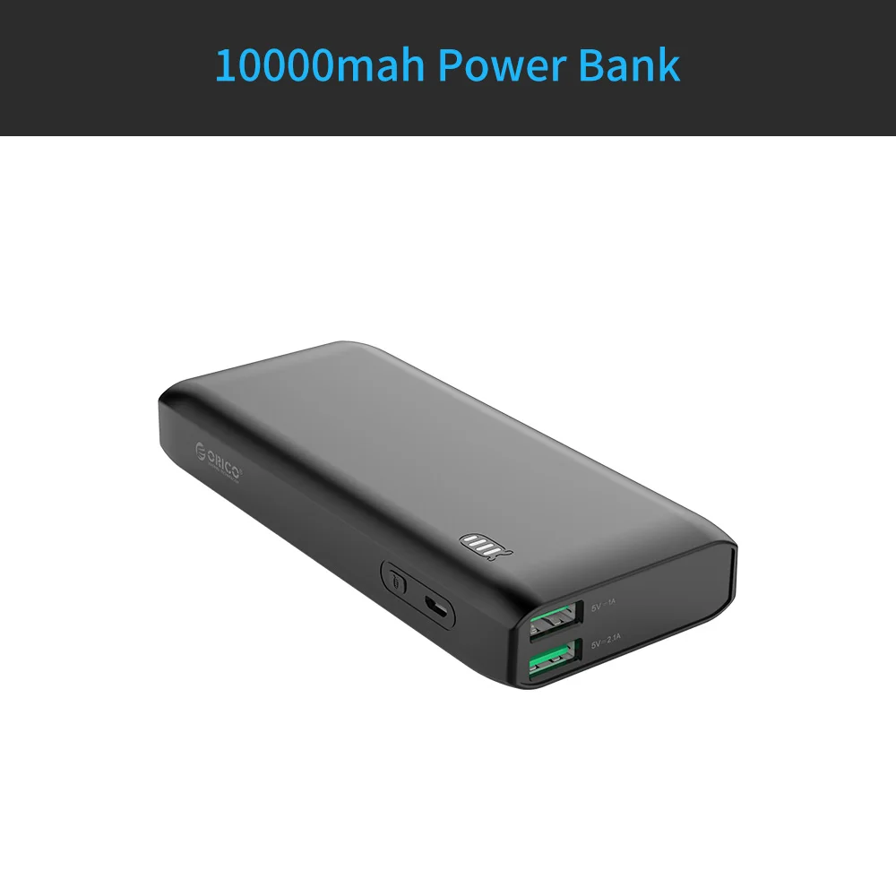 ORICO 10000 мАч Внешний аккумулятор Двойной USB порт 12 Макс выход универсальное USB зарядное устройство для мобильного телефона планшета - Цвет: 10000mah Power Bank