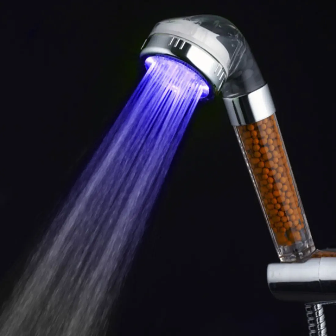 

1Pc Colorful LED Anion Shower SPA Shower Head Pressurized Water Saving Temperature Control Handheld Big Rain Shower 3 Color