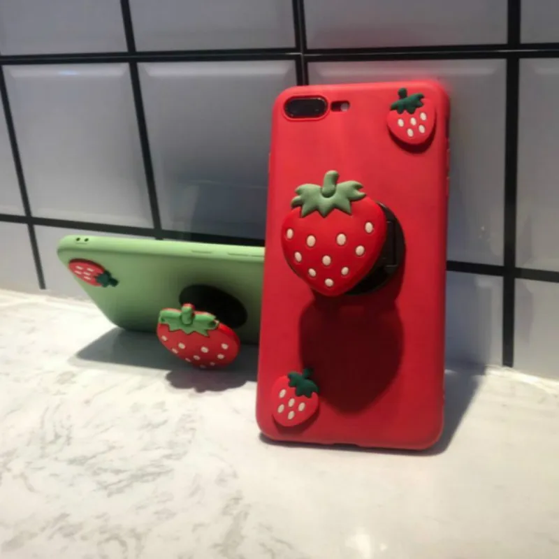 

3D Strawberry stand case for Samsung Galaxy A10 A20 A30 A40 A50 60 A70 A90 M10 M20 M30 M40 M50 A8S Cover Holder Stand Phone Case