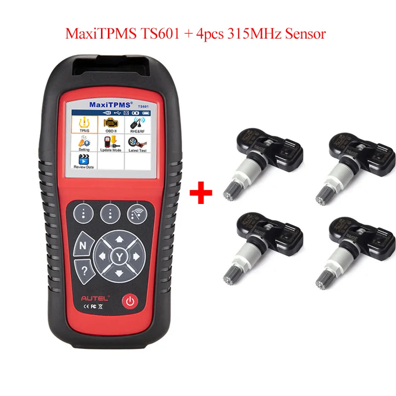 Autel MaxiTPMS TS601 TPMS инструмент диагностики и обслуживания активации датчиков TPMS/перепрограммировать ecu автомобиля/выключить предупреждение огни - Цвет: TS601 and 4pcs 315