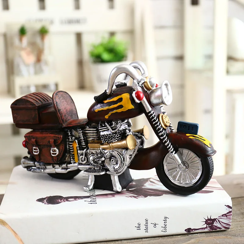 

Fun Thing New Year Gift Motorcycle Figurine Piggy Bank Money Box Metal Coin Box Saving Box Home Decoration Crafts Gift For Kids