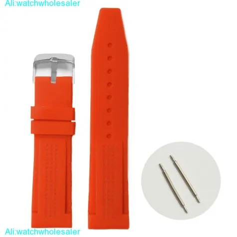 22mm Orange Color Silicone Jelly Rubber Ladies Watch Band Straps WB1075H22JB
